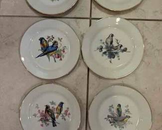 Set 6 Bird Plates made in West Germany