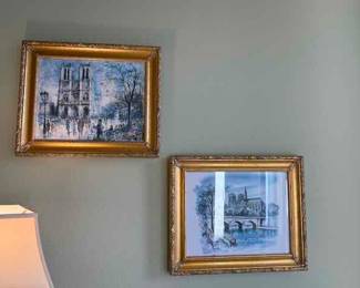 Parisian Prints in Gilt Frames
