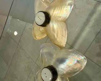 Mother of pearl salt and pepper shakers