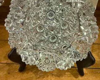 small cut crystal plate 