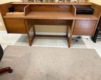Vintage MCM Desk with Tambour Top from  Mutual Federal Bank Pensacola 
