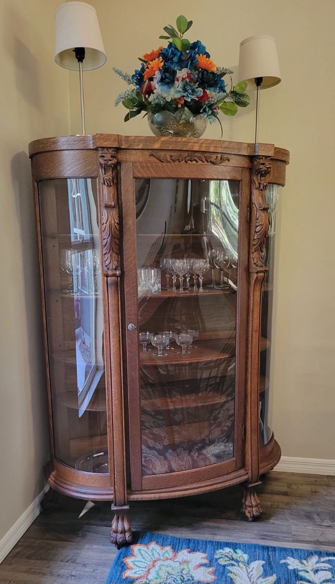 Antique bowfront china cabinet