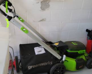 Greenworks mower w/batteries & charger