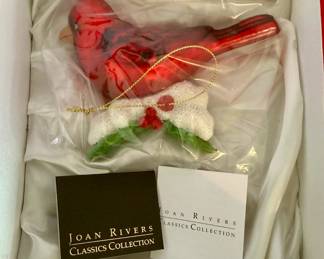 Joan Rivers Classics Collection Cardinal glass ornament