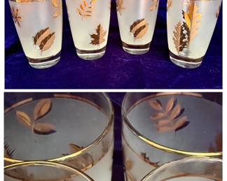 Vintage Libbey frosted "Golden Foliage" highball glasses