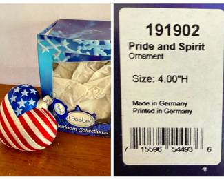 Goebel Heirloom Collection "Pride and Spirit" glass ornament