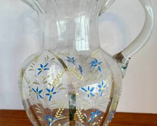 Vintage hand-blown glass pitcher