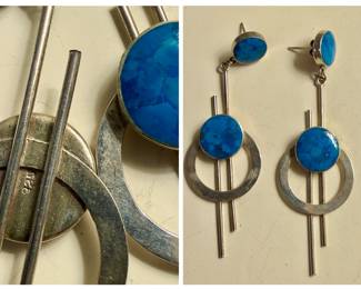 Sterling Silver and Turquoise Dangle Earrings