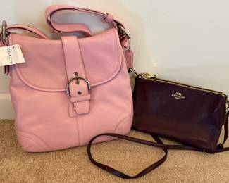 Coach pink leather purse (NWT) and burgundy leather crossbody