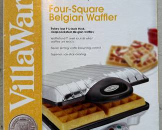 VillaWare UNO Four-Square Belgian Waffler (open box)