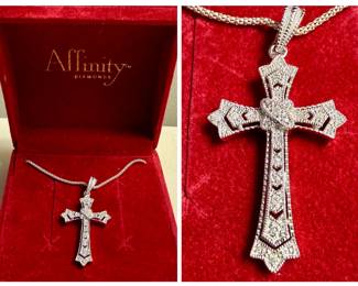 Affinity Diamonds diamond-encrusted cross pendant necklace