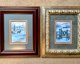 Small framed Robert A. Tino prints, signed and annotated on back