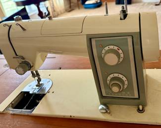 Sears Kenmore Sewing Machine in Cabinet with Pedal and Bobbin Case
