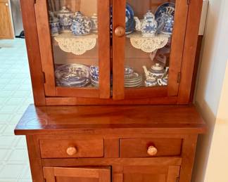 Antique child's size maple hutch