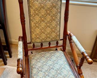 Antique Eastlake walnut platform rocking chair