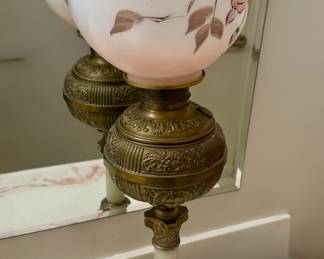 Antique Miller "The Meteor" converted oil lamp