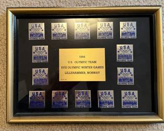 1994 U.S. Olympic Team commemorative pins from the XVII Olympic Winter Games in Lillehammer, Norway