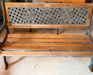 Leisure Ways cast iron and wood park bench