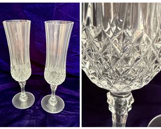 Cut crystal flutes (12 total)