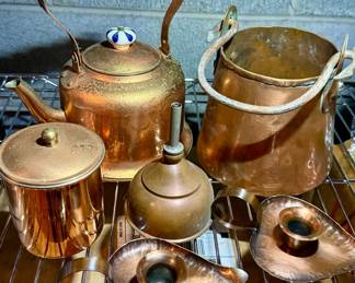 Assorted copper items