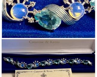 Camrose & Kross Jacqueline Kennedy Reproduction Bracelet with Aquamarine and Moonstone gemstones