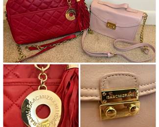 Isaac Mizrahi red and pink leather purses