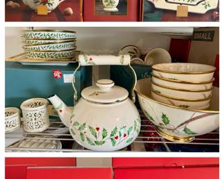 Assorted Lenox holiday dishware