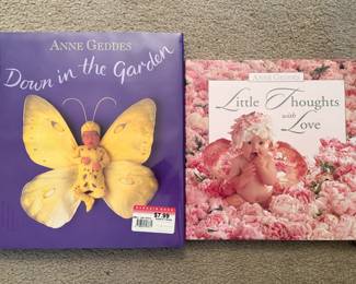 Coffee table books "Down in the Garden" and "Little Thoughts with Love" by Anne Geddes