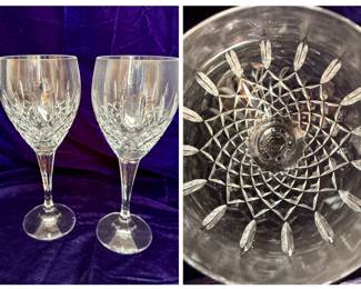 Cut crystal wine glasses (10 total)