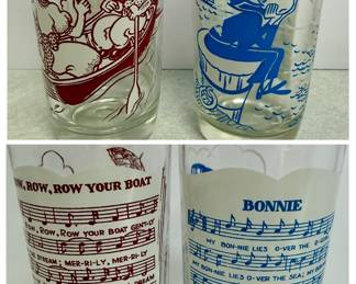 Vintage Pepsi-Cola singing glasses from the 1950s