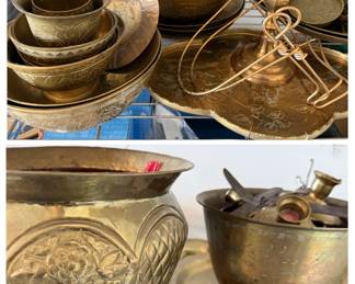 Assorted brass items