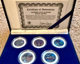 2000 Colorized Statehood Quarters, struck by the U.S. Mint and enhanced by the Morgan Mint