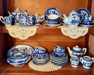 Assorted "Blue Willow" child's tea sets