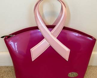 Beijo pink patent leather Breast Cancer Awareness handbag (NWT)