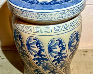 Asian inspired ceramic stool or plant stand
