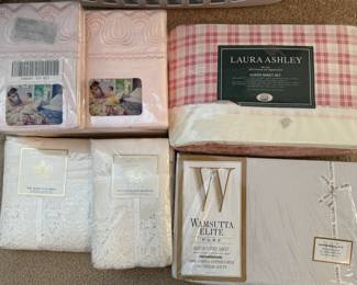 Assorted queen size sheets and pillowcases (new)