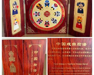 Facial Makeup of Chinese Peking Opera in Wooden Case