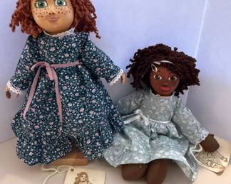 Handmade "Wood Nymph" Dolls by Virginia Burnham (#730, #735)