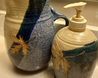 Studio Art Pottery Pitcher and Soap Dispenser by Hannah (89)