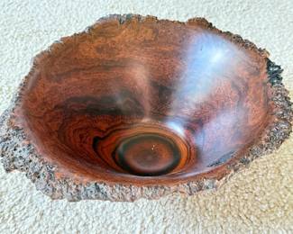 Handcrafted "Blackboy" Live Rim Wooden Bowl