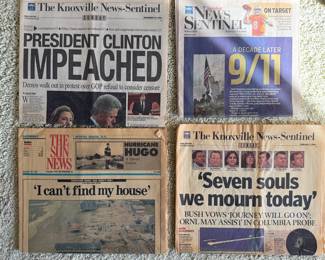 Newspapers Front Pages from Significant Historical Moments