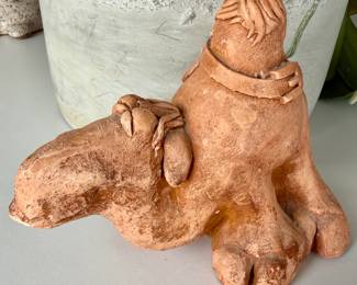 Clay Kneeling Camel Figurine