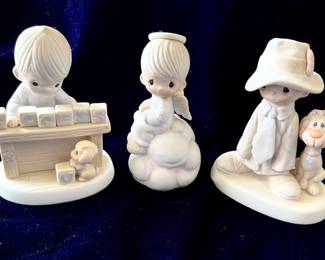 Precious Moments Porcelain Figurines: "I Can't Spell Success Without You", "My Guardian Angel" and "To A Special Dad"