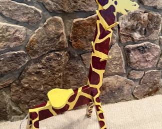 Vintage Wooden Childs Giraffe Chair/Clothes Rack