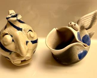 Blue Cobalt Stoneware Pottery Collectibles