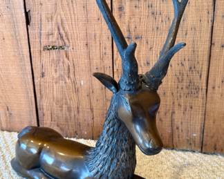 Vintage Reclining Deer Sculpture