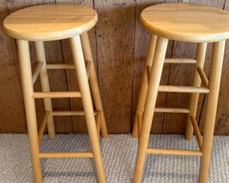 Two Wooden Bar Stools