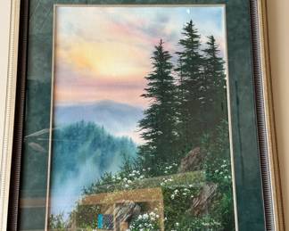 Framed/Matted ORIGINAL Art by Robert A. Tino, "Silver Glow"