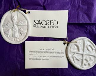 Hand-Finished Whiteware Ornaments by Sacred Arts and Letters