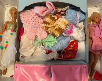 Vintage Barbie Dolls and Handmade Crocheted Clothing